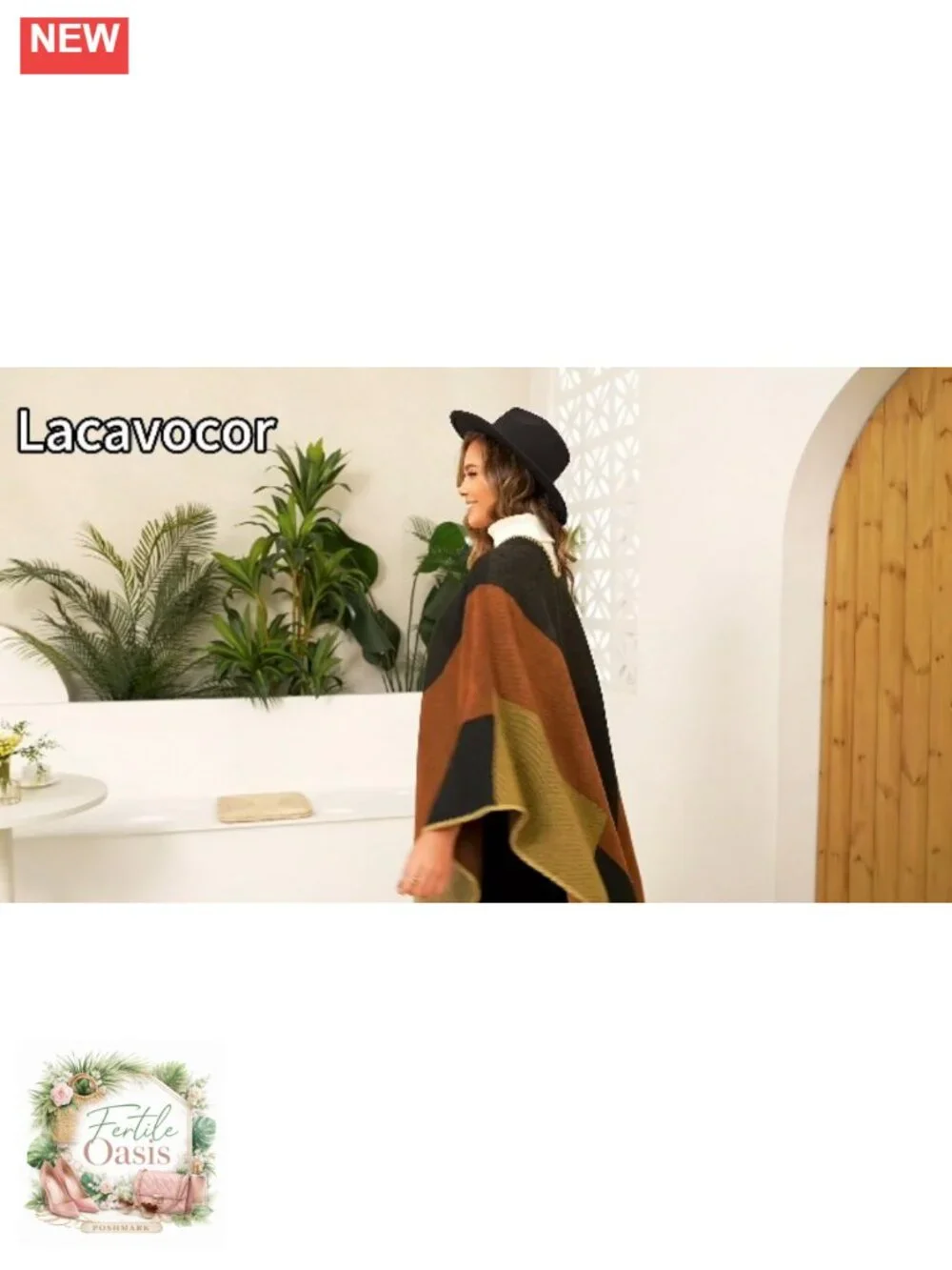Womens Warm Shawl Wrap Cape Poncho Cardigan Winter Wool Blend Reversible